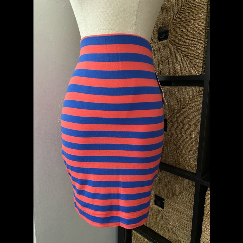 French Connection striped mini pencil skirt 0